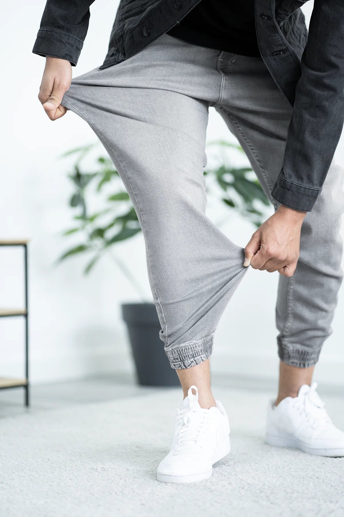 Pantalon jogpant jeans gris