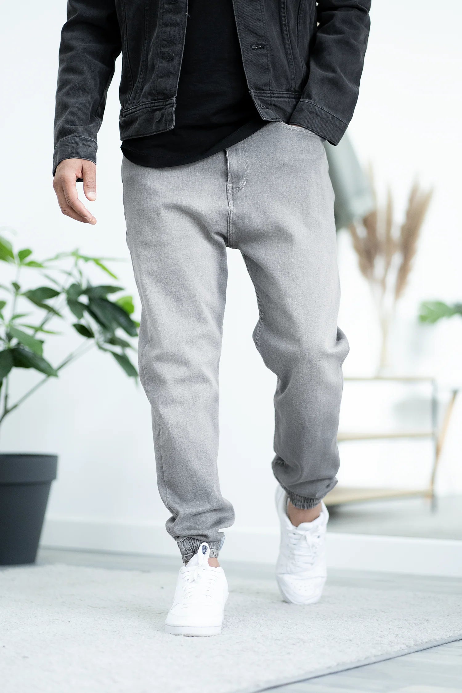 Pantalon jogpant jeans gris