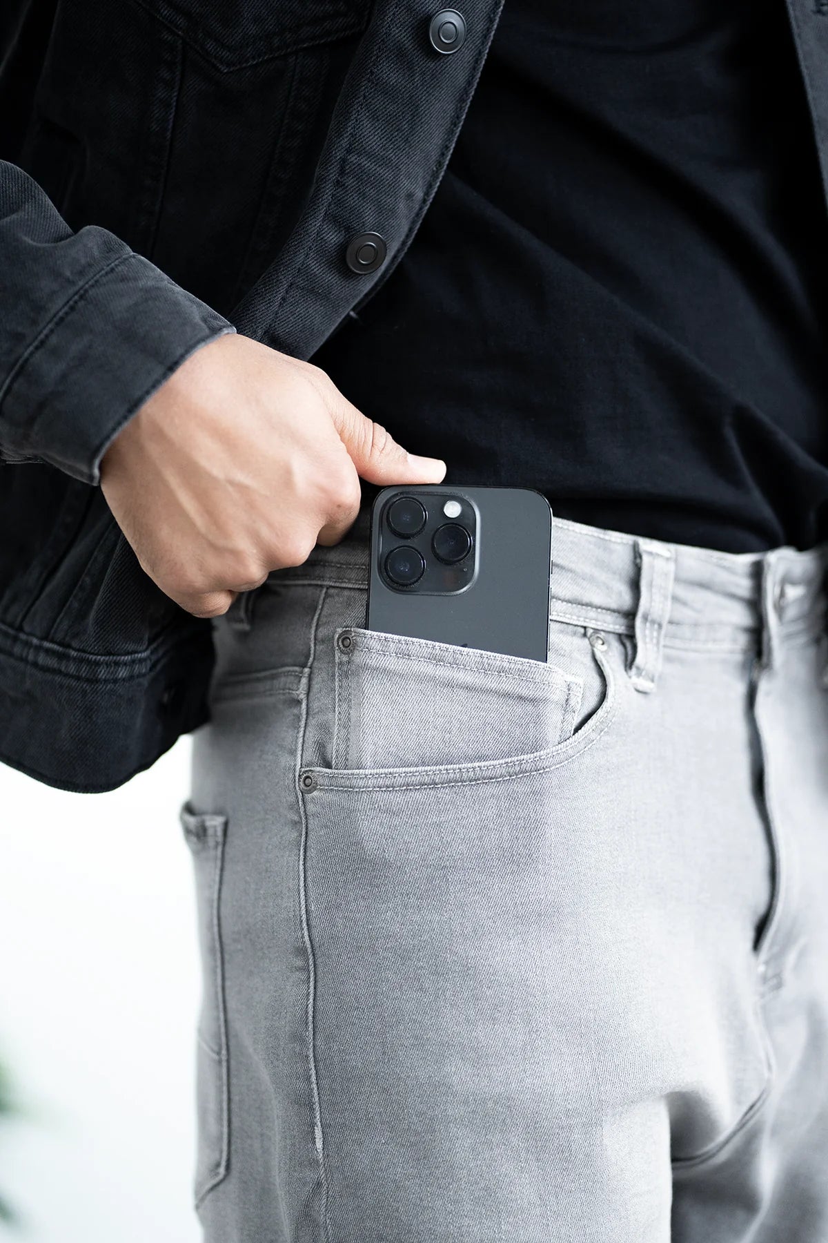 Pantalon jogpant jeans gris