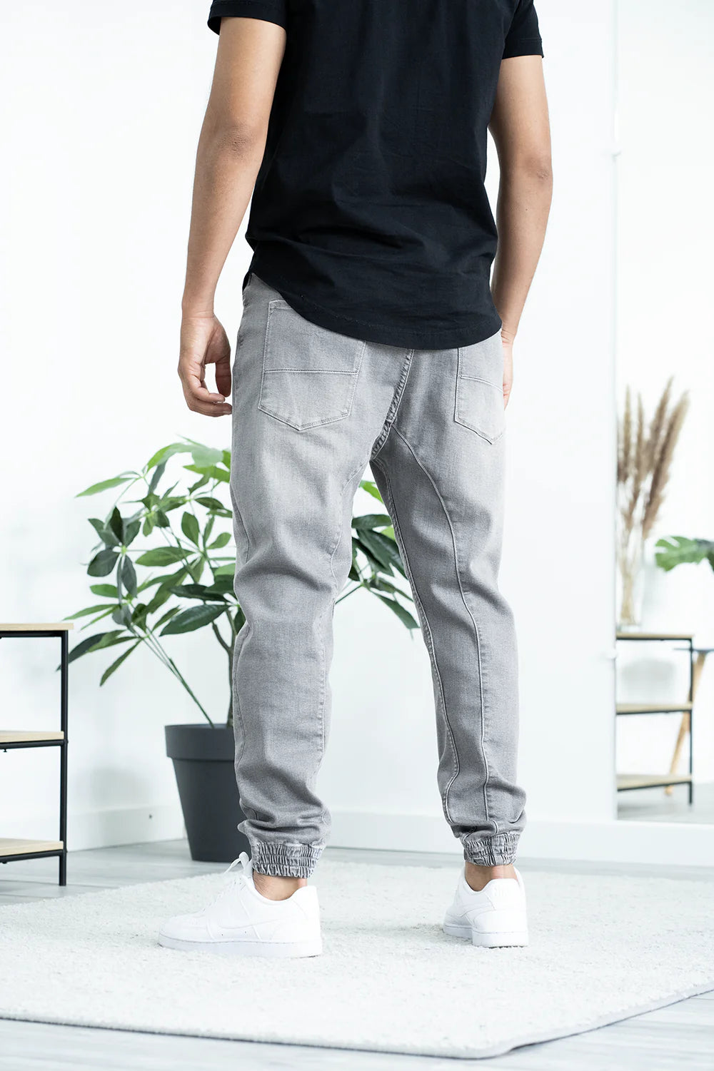 Pantalon jogpant jeans gris