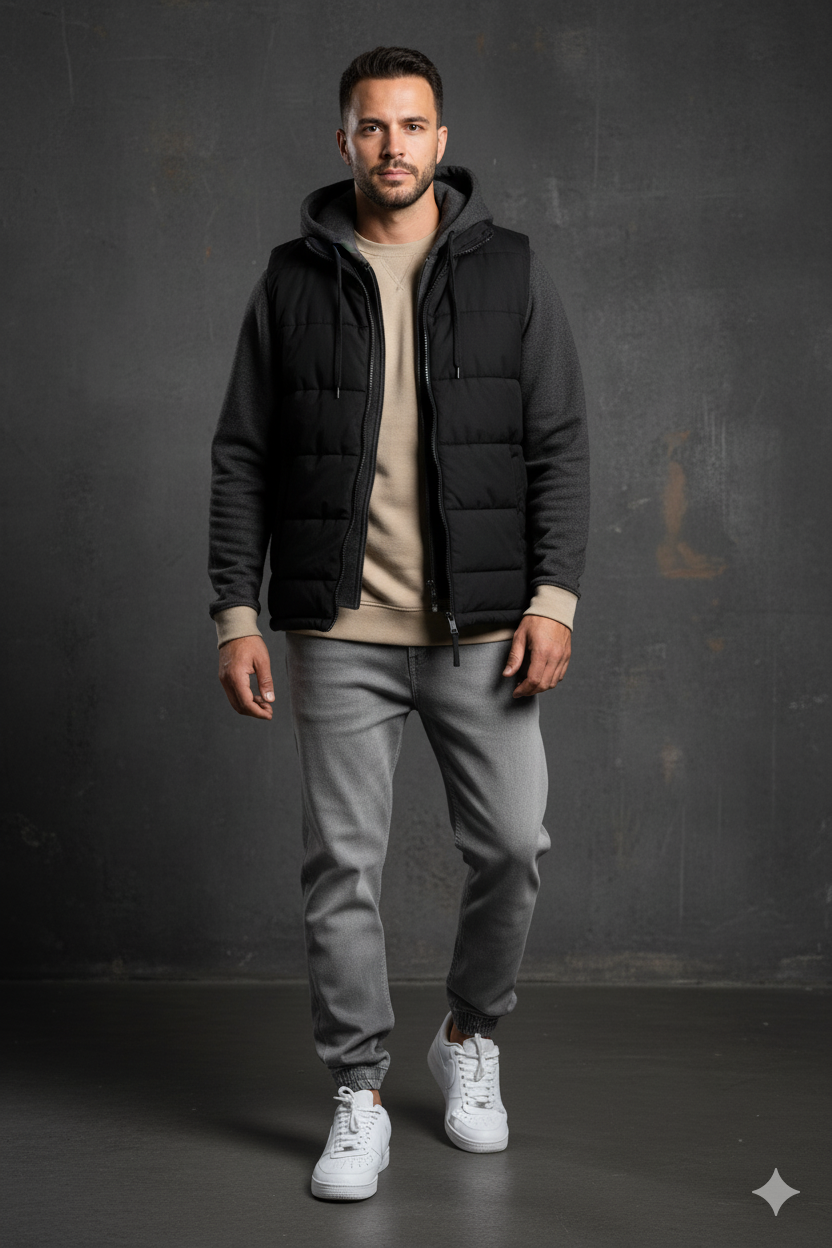 Pantalon jogpant jeans gris