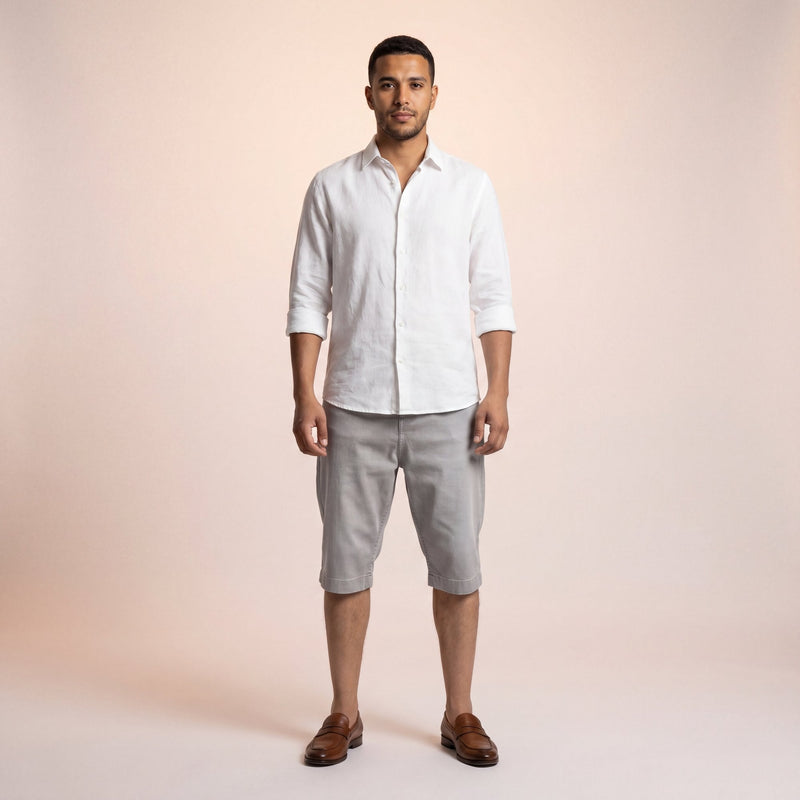 Bermuda Jeans Long Gris