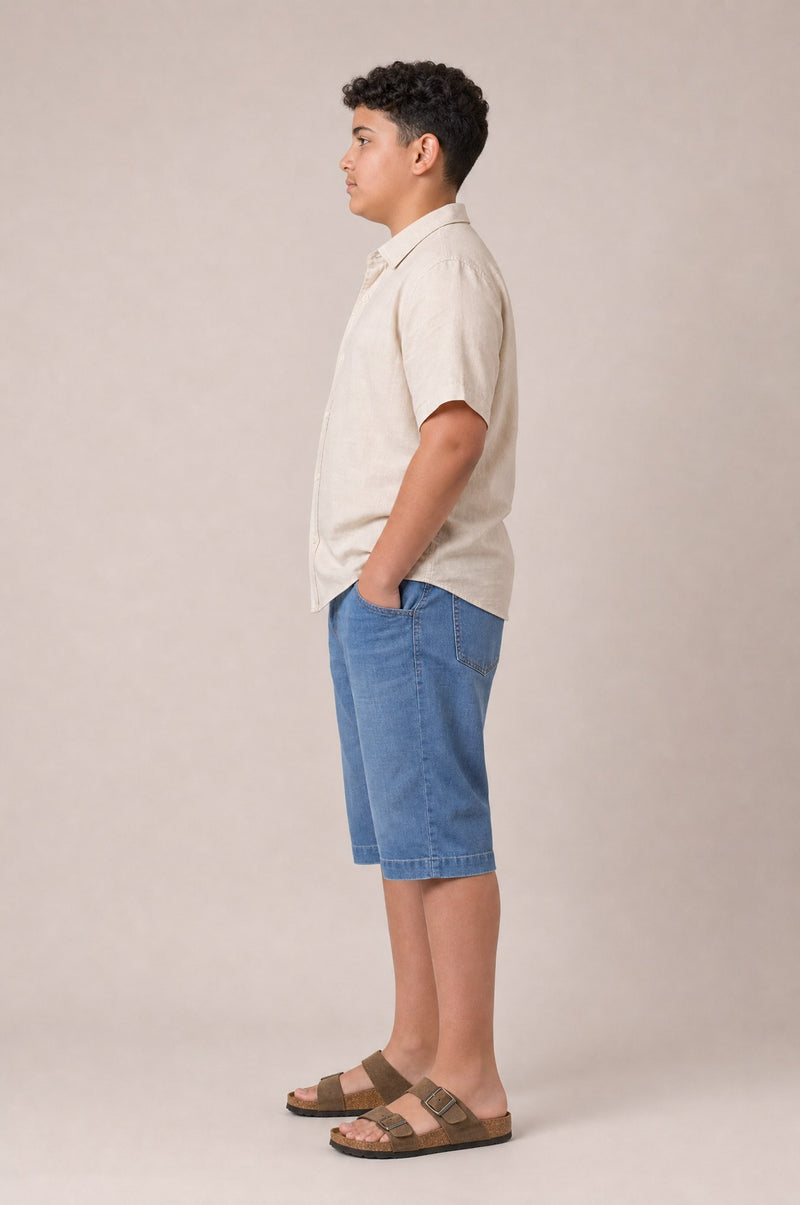 Bermuda Jeans Long Ado Bleu Stone (profil)