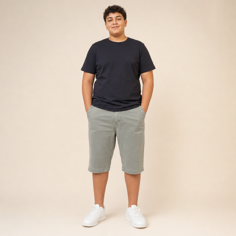 Bermuda DB1 vintage Balèze porté par un adolescent — collection Balèze teens